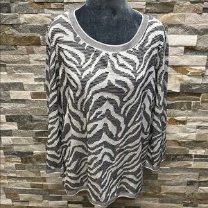 Chico's Monochrome Striped Knit